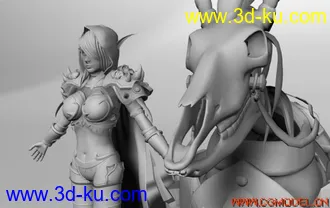 3D打印模型山寨希尔瓦娜斯（白模）面数有点高.....的图片
