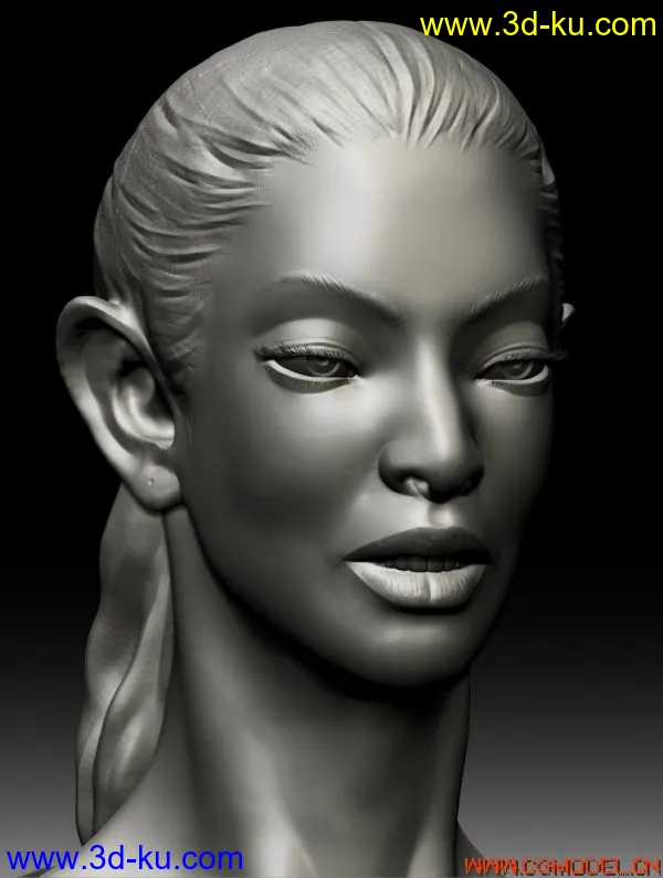 自己做的ZBrush女人脑袋模型，分享大家的图片1