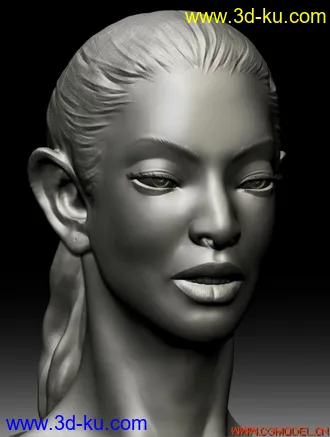 自己做的ZBrush女人脑袋模型，分享大家的图片