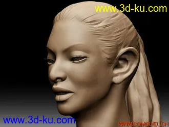 自己做的ZBrush女人脑袋模型，分享大家的图片