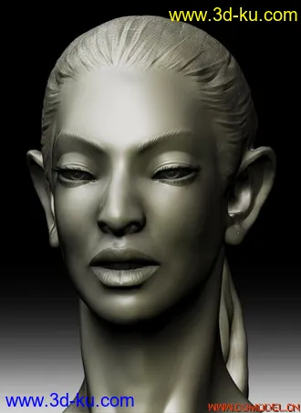 自己做的ZBrush女人脑袋模型，分享大家的图片