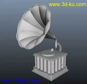 3D打印模型a gramophone 留声机，自己做的，贴图画不好，仅留素模的图片