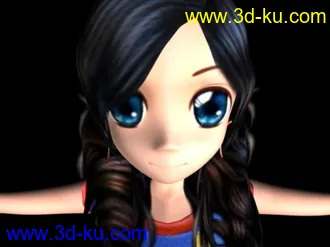 3D打印模型头发飘逸的姑娘的图片