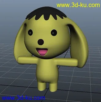 3D打印模型加了骨骼的可爱狗狗。的图片