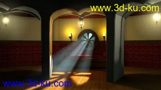 3D打印模型被照亮的房子。。贴图，灯光俱全的图片