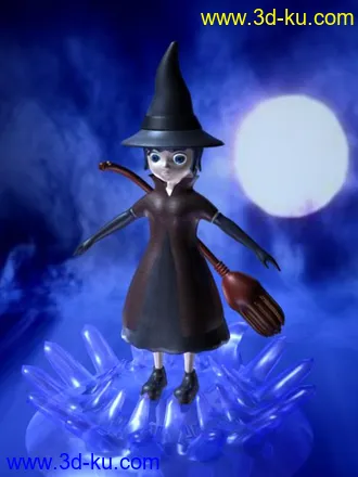 3D打印模型简单贴图的角色.小魔女的图片