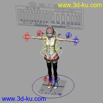 自己做的sarah模型材质，贴图，绑定，表情齐全（申请精华）的图片