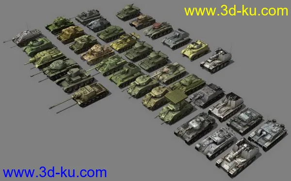 完美分享游戏【将军】二战苏德美主要坦克模型+贴图的图片1
