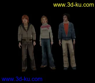 3D打印模型哈利波特3人组的图片