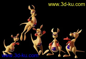 3D打印模型一只卡通袋鼠的图片