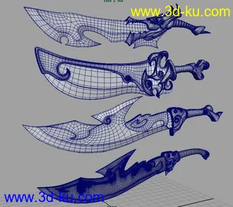 3D打印模型*************4 把漂亮武器（刀）**********的图片