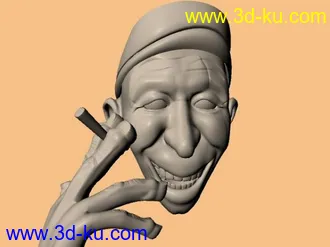 3D打印模型抽烟的老头的图片