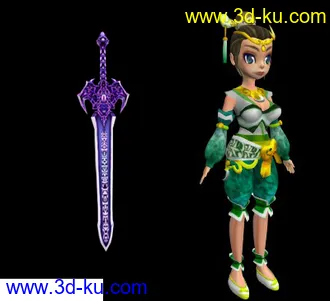 3D打印模型魔剑与小女孩的图片