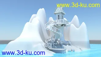 水上小木屋maya场景模型下载的图片