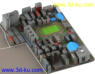 3D打印模型自己做的城市现实模拟的图片