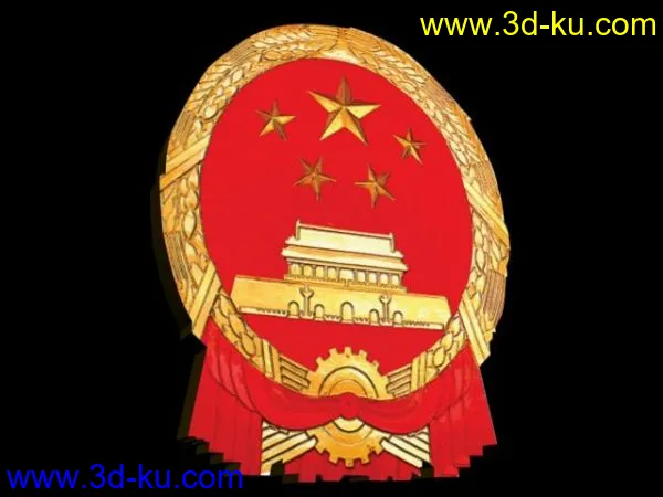 两会会徽3D模型 中华人民共和国国徽 中国人民政治协商会议会徽的图片1