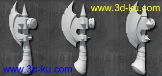 3D打印模型建模练习——手斧，白模的图片