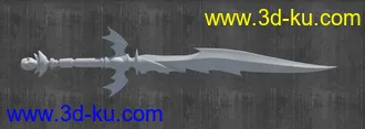3D打印模型新手练习 剑 白模的图片
