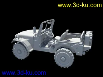 3D打印模型老式军用吉普车   白膜的图片