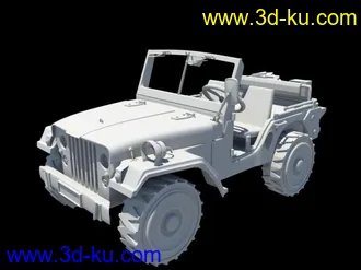 3D打印模型老式军用吉普车   白膜的图片