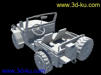 3D打印模型老式军用吉普车   白膜的图片