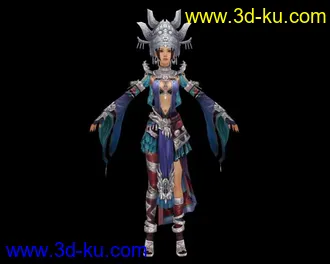 3D打印模型剑侠情缘三五毒妹子一只，导出版非截取，t-pose的图片