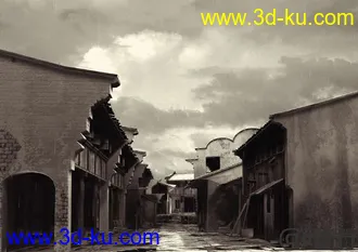 3D打印模型雨中的小镇，总是寄托我一点淡淡的忧伤。。。的图片