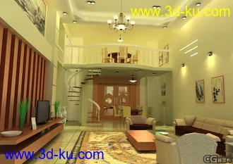 3D打印模型客厅室内设计的图片