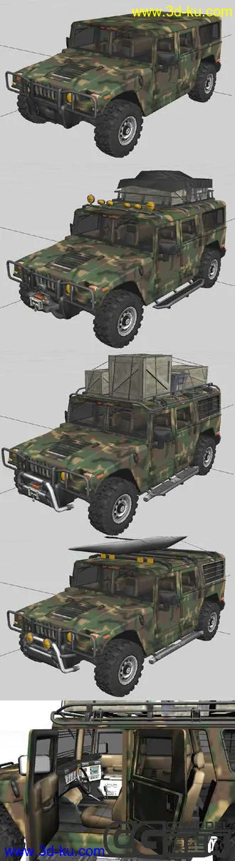 3D打印模型悍馬 多種配備加內裝的图片