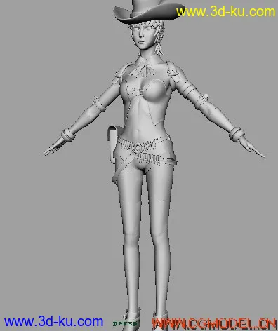 新手maya制作的女人模型的图片1