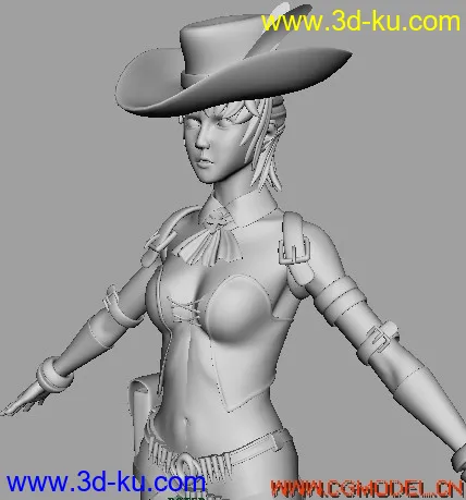 新手maya制作的女人模型的图片2
