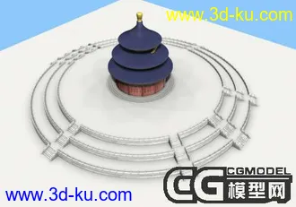 3D打印模型重发Maya版天坛，护栏及部分细节有改动的图片