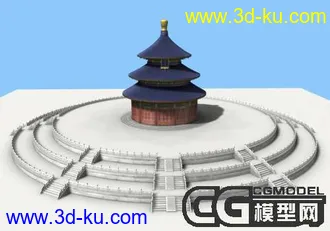 3D打印模型重发Maya版天坛，护栏及部分细节有改动的图片