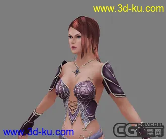 女性角色，模型+TGA贴图，MAX8格式的图片