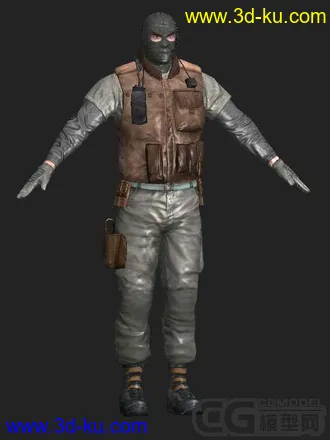 发一个次世代游戏人物。已经上模型。的图片