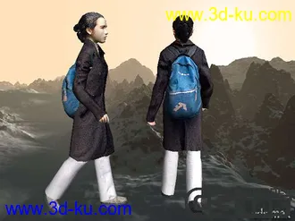 3D打印模型书包女的图片