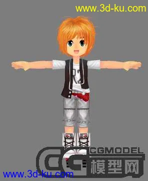 3D打印模型Q版小男孩女孩，低模免费，QQ音速的图片