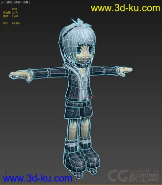 3D打印模型Q版小男孩女孩，低模免费，QQ音速的图片