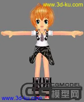 3D打印模型Q版小男孩女孩，低模免费，QQ音速的图片