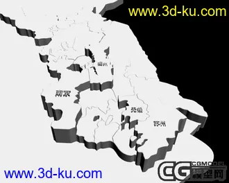 3D打印模型江苏地图分块块的图片