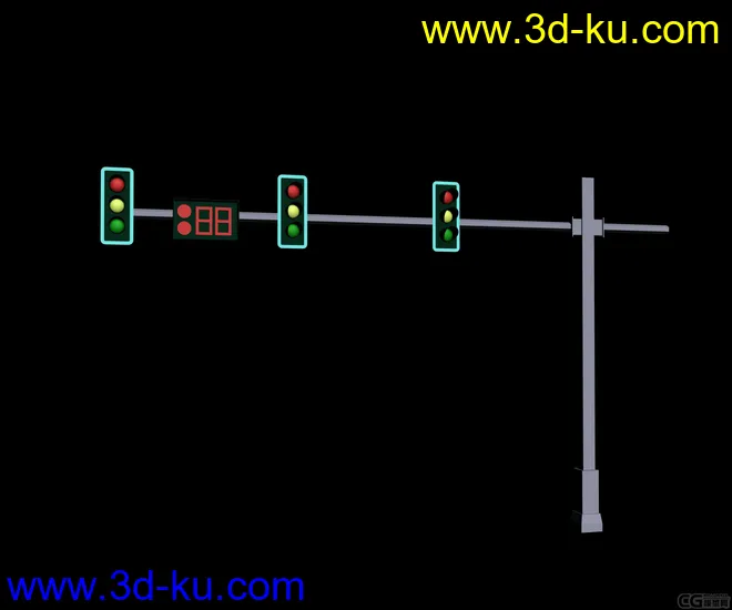 上一个交通灯（带材质）红绿灯模型的图片1