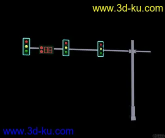 3D打印模型上一个交通灯（带材质）红绿灯的图片