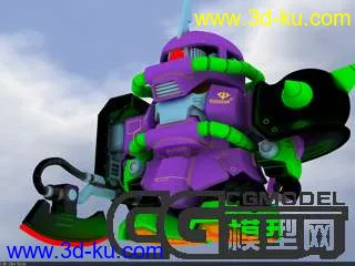 3D打印模型sd扎古-赤色彗星-倒角半高模的图片