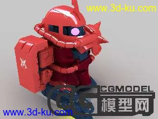 3D打印模型sd扎古-赤色彗星-倒角半高模的图片