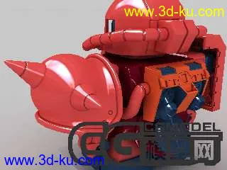 3D打印模型sd扎古-赤色彗星-倒角半高模的图片
