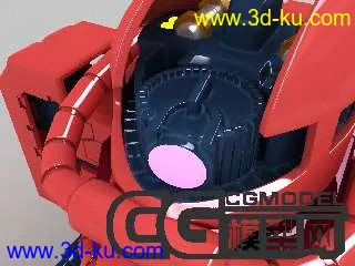 3D打印模型sd扎古-赤色彗星-倒角半高模的图片
