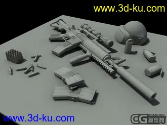 3D打印模型新手出道发个自己做的小板枪M4的图片