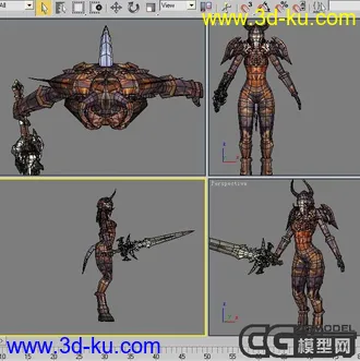 3D打印模型自己做的德莱尼女战士 T5套 带骨骼动画的图片