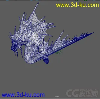 原来做的一个魔兽里面的naga海妖模型的图片