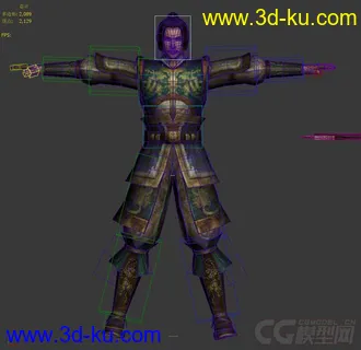 3D打印模型姜维绑定骨骼的图片